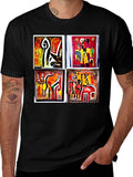 Abstract Art Collage Black Tee