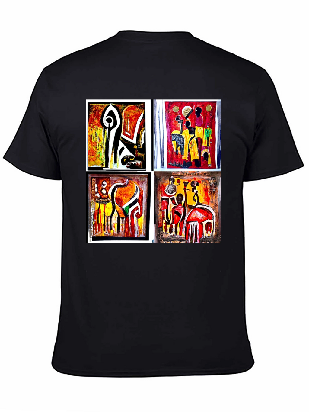 Abstract Art Collage Black Tee