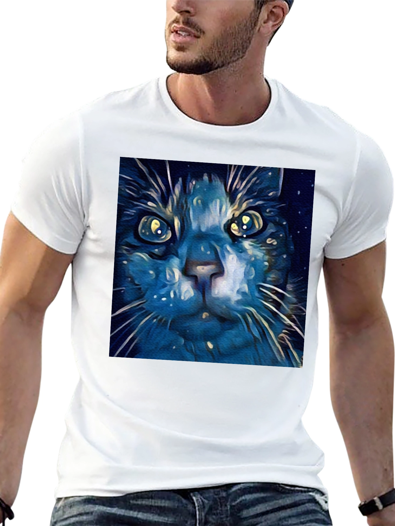 Blue Cat Art T-Shirt