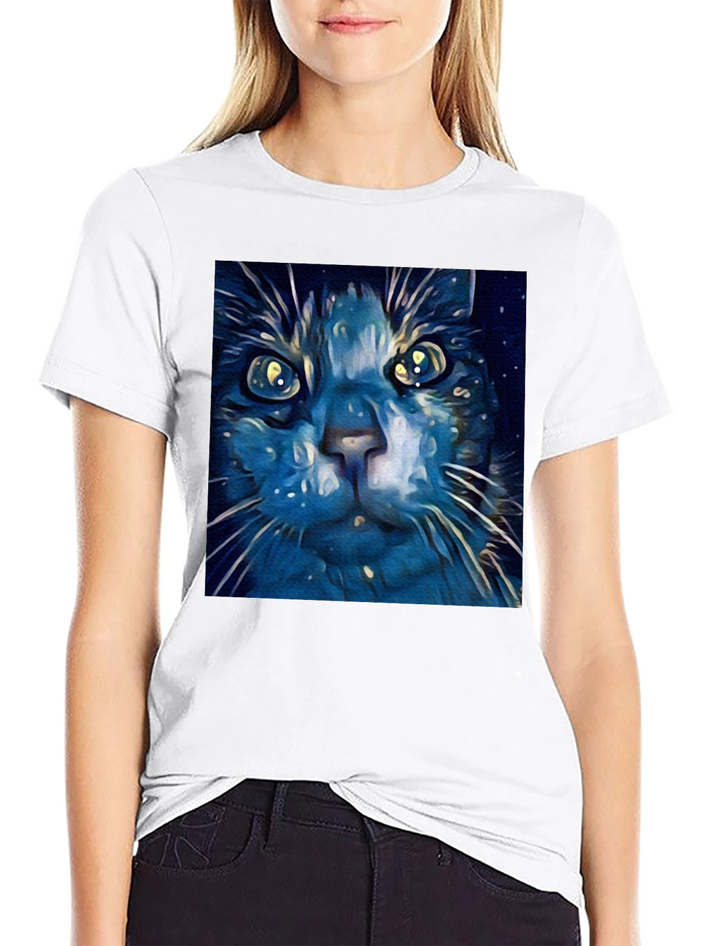 Blue Cat Art T-Shirt