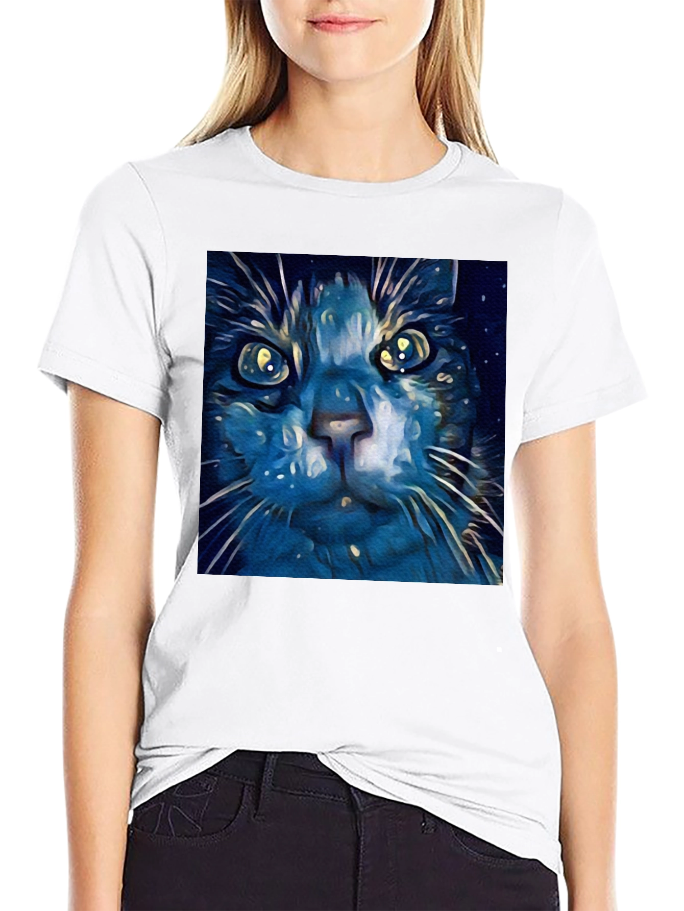 Blue Cat Art T-Shirt