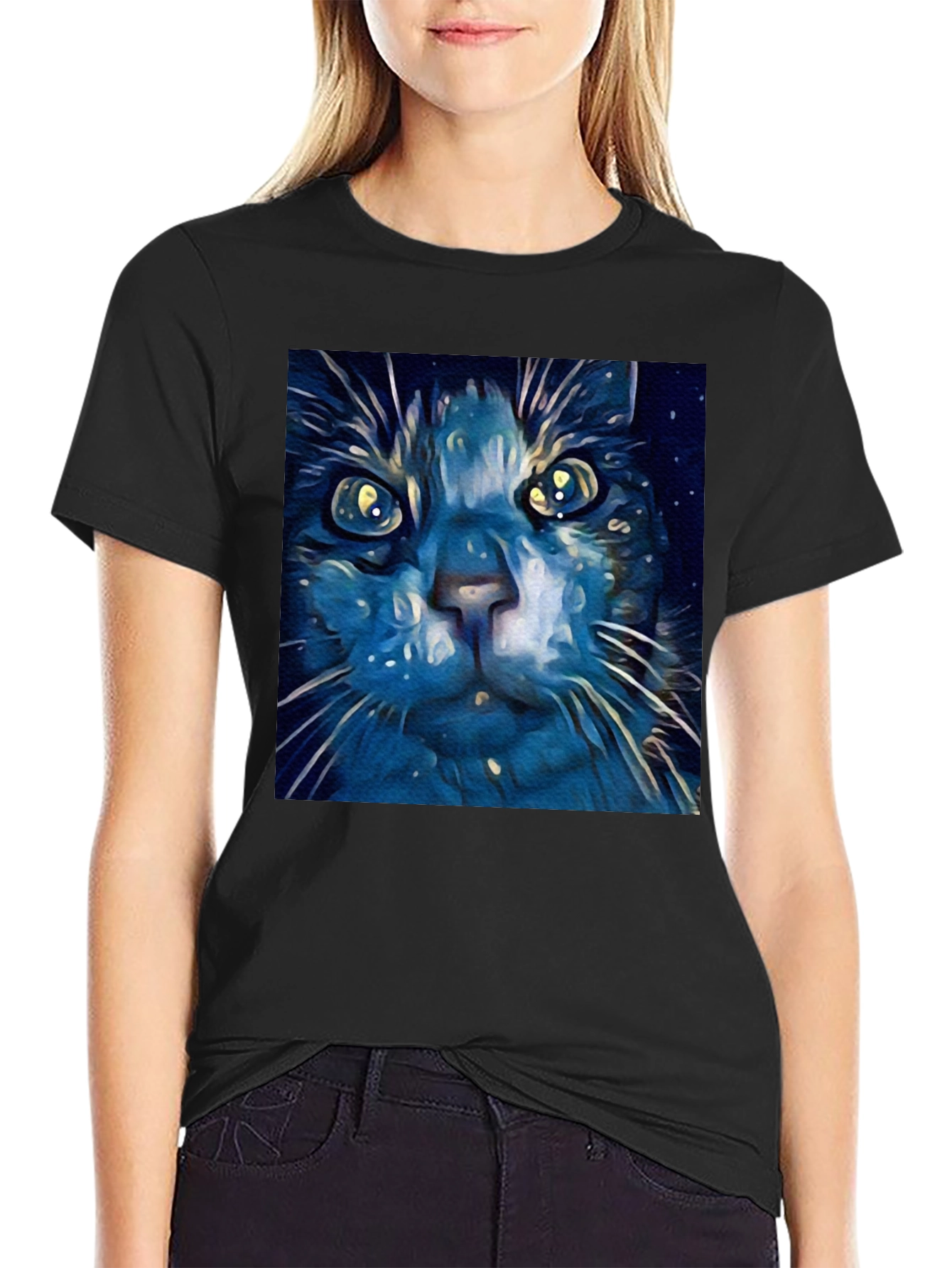 Blue Cat Art T-Shirt
