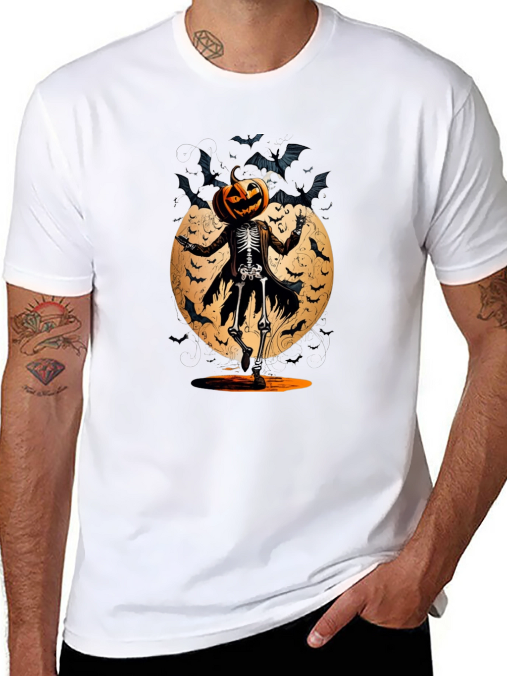 Halloween Pumpkin Skeleton T-Shirt