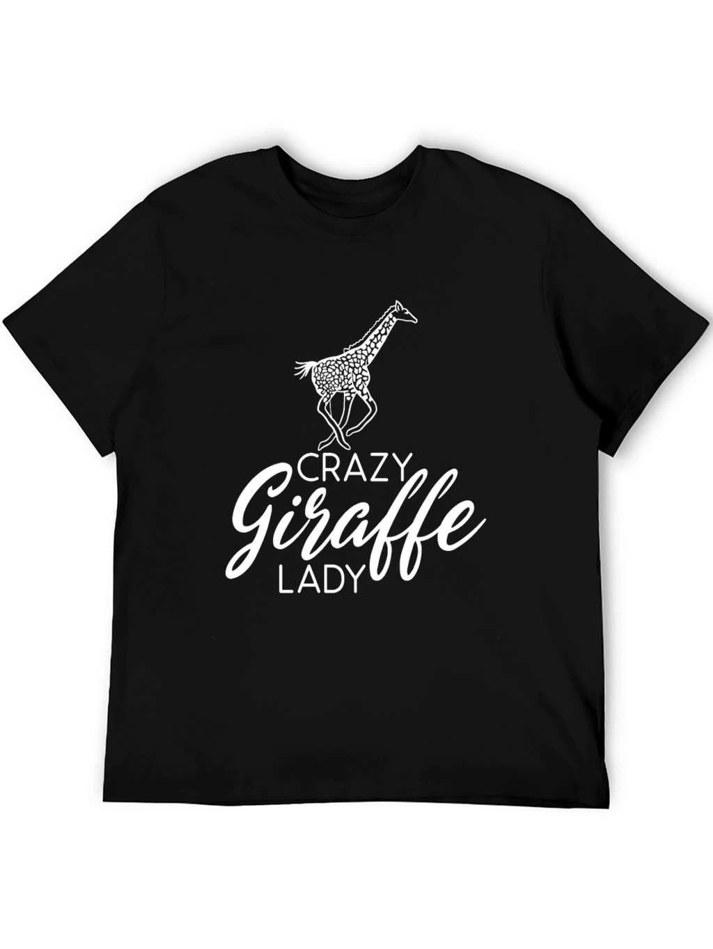 Crazy Giraffe Lady Black T-Shirt