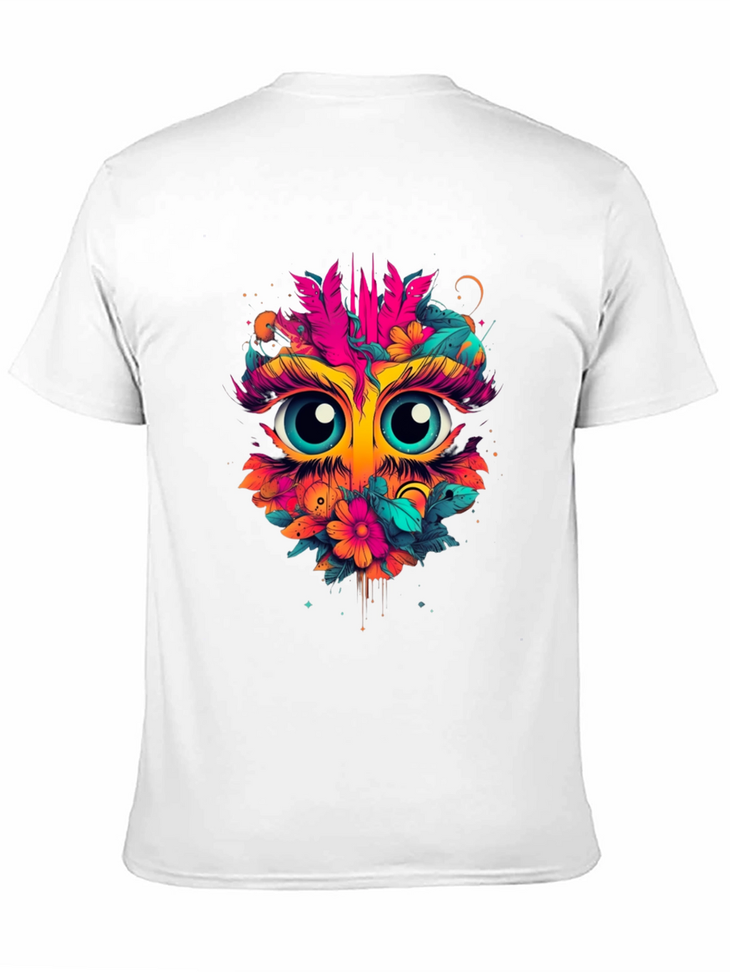 Eye-Catching Floral Owl Graphic Tee - Black