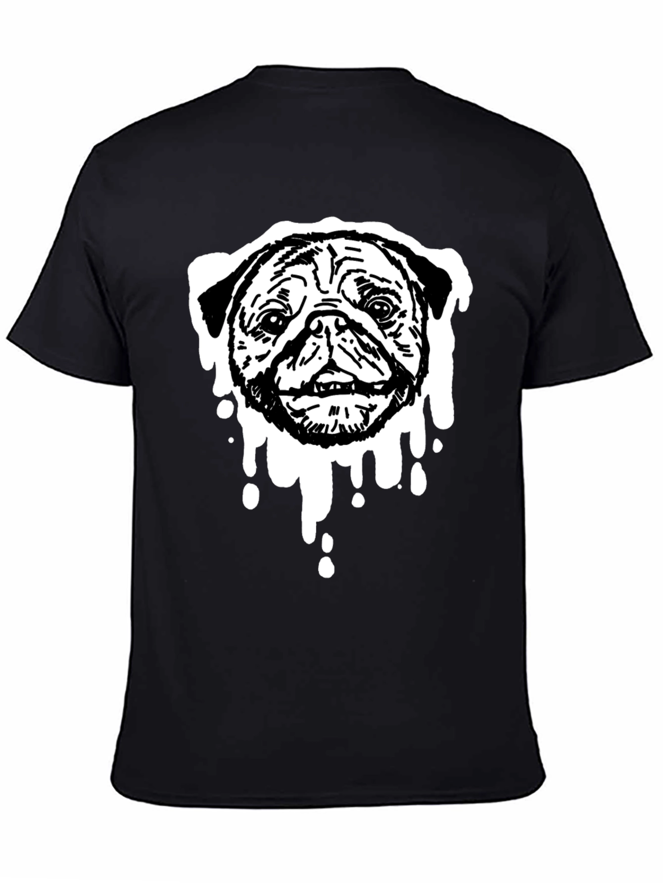 Dripping Pug T-Shirt – Edgy Dog Lover Graphic Tee
