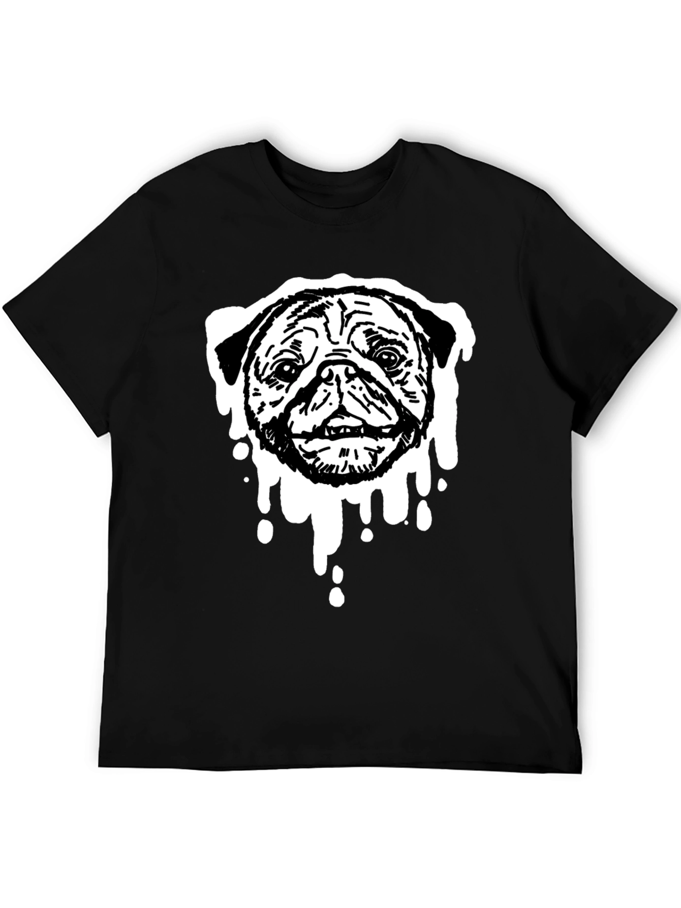 Dripping Pug T-Shirt – Edgy Dog Lover Graphic Tee