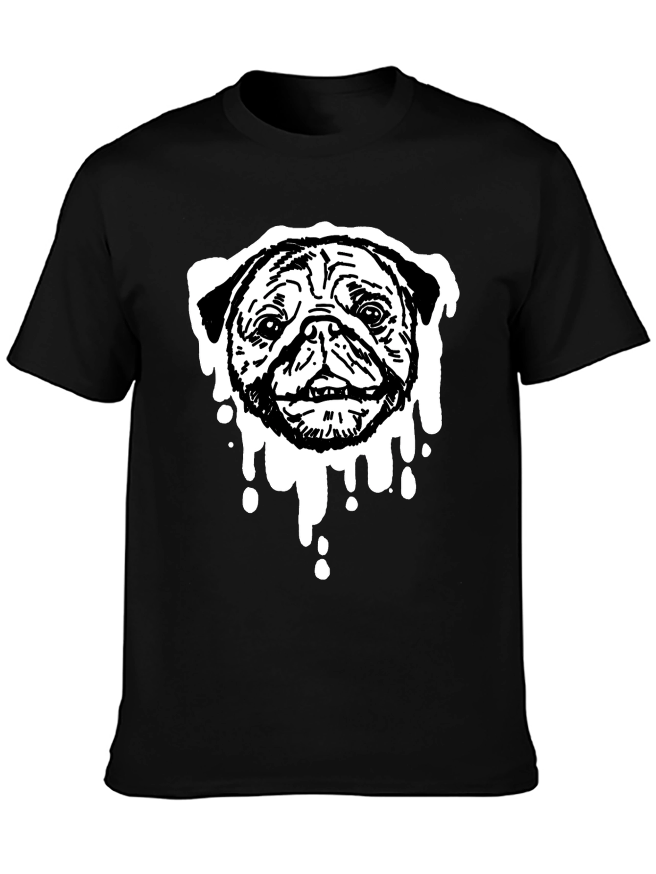 Dripping Pug T-Shirt – Edgy Dog Lover Graphic Tee