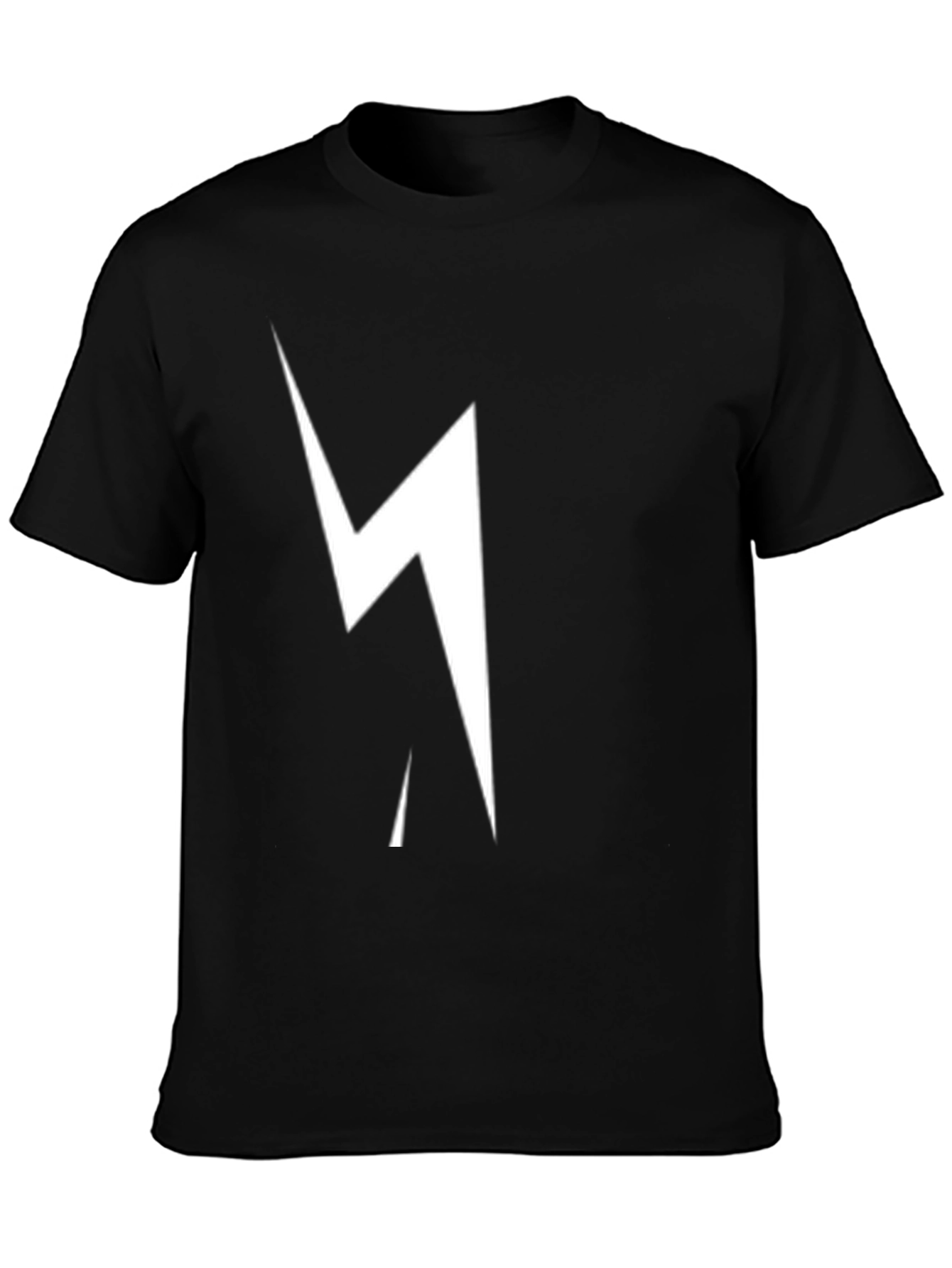 Black T-Shirt with Lightning Bolt Graphic