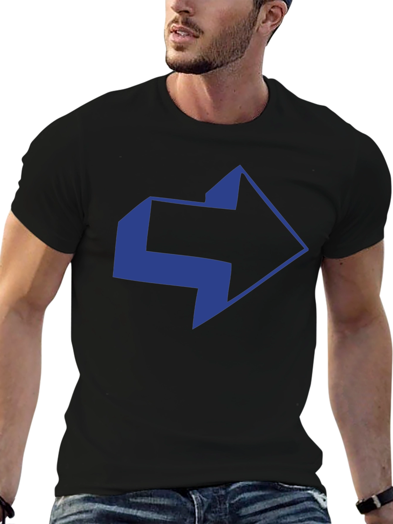 Modern Arrow Graphic Black T-Shirt