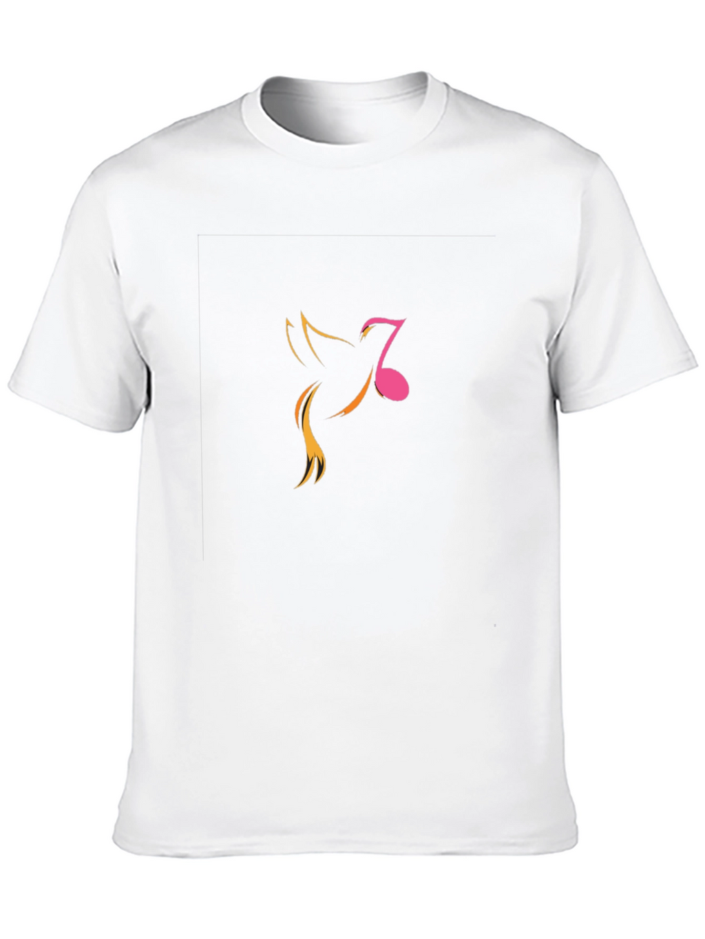 Mens Black Graphic Tee - Music Note Bird Design