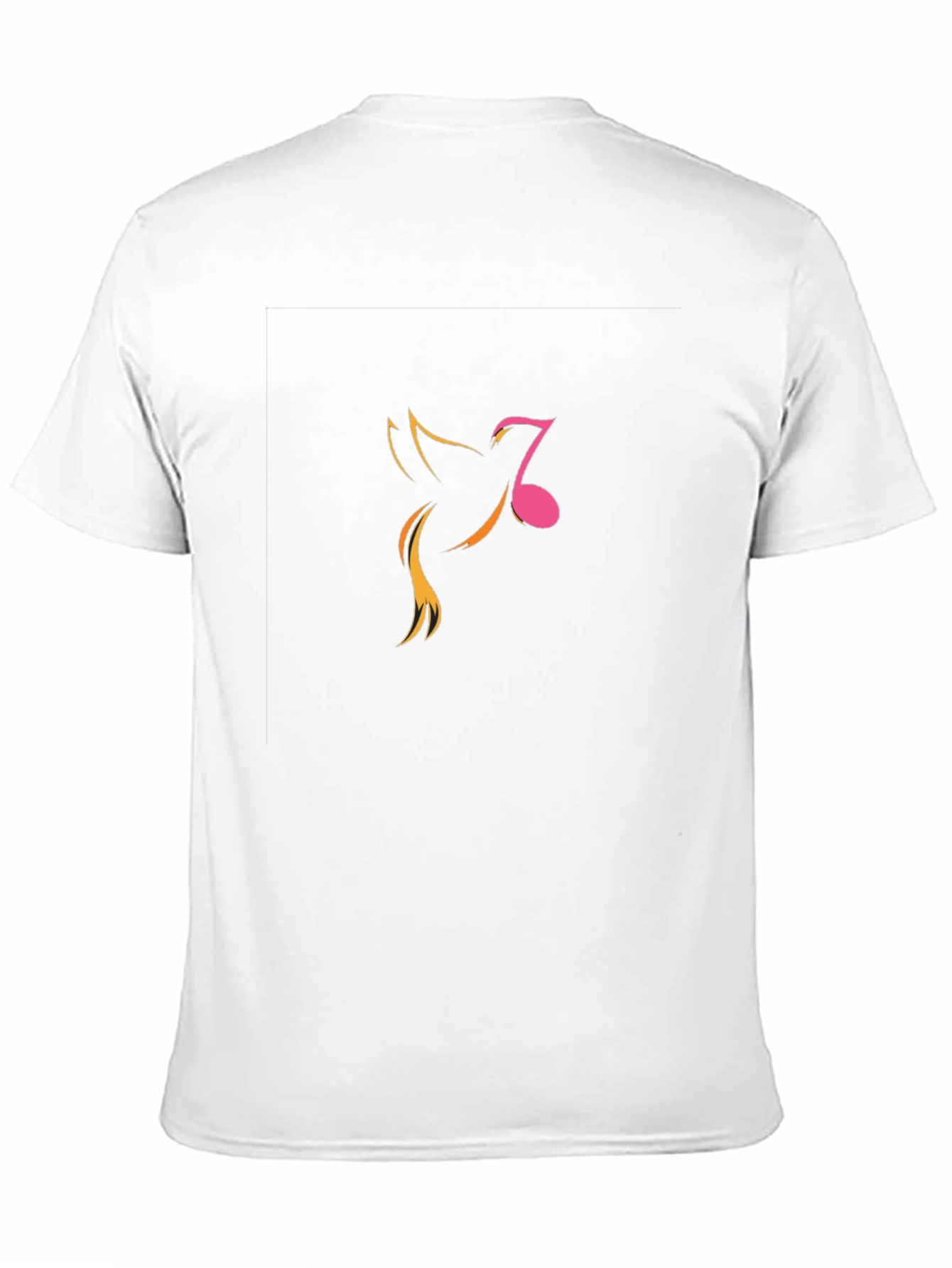 Mens Black Graphic Tee - Music Note Bird Design