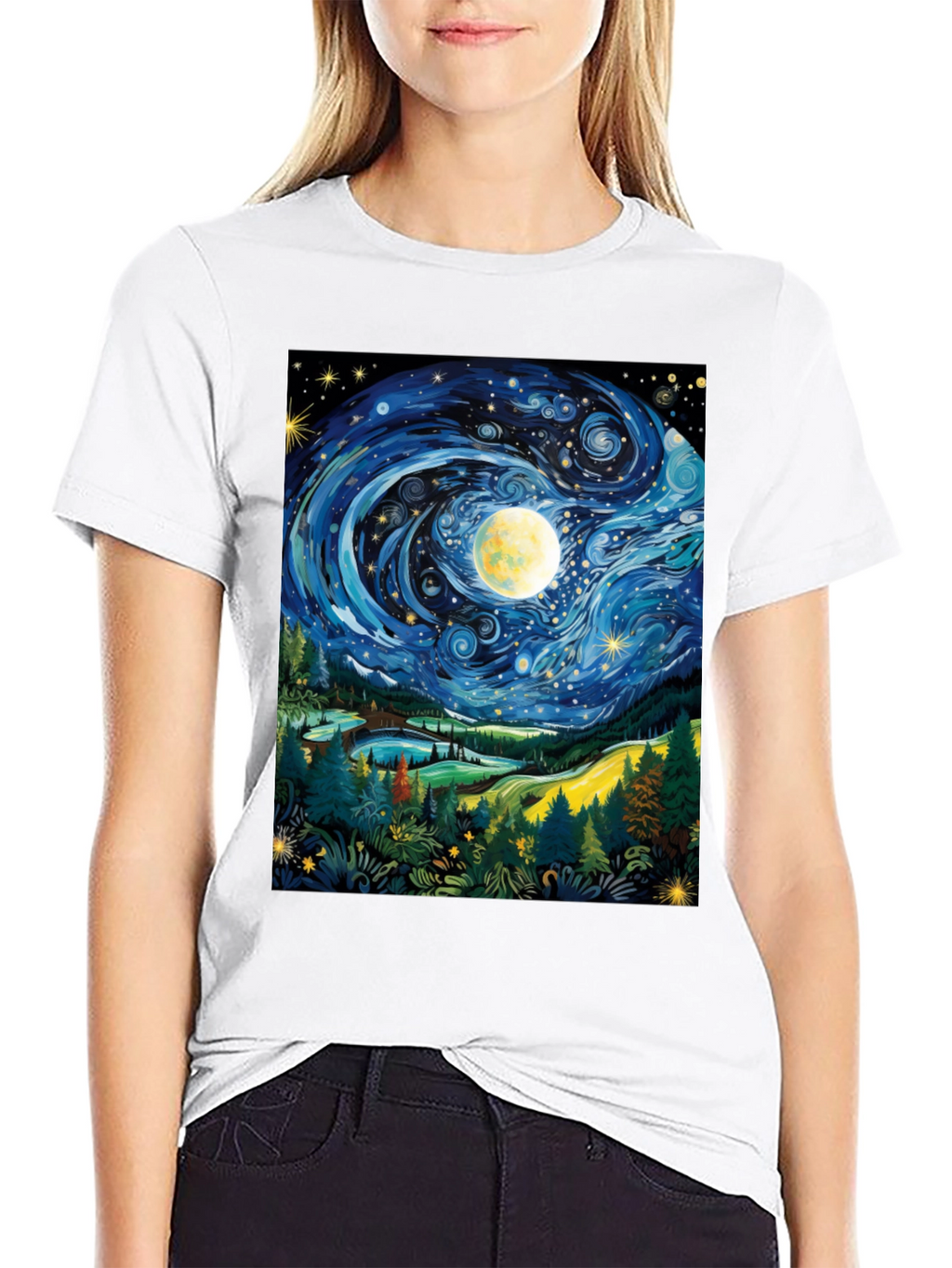 Starry Night T-Shirt Artistic Print