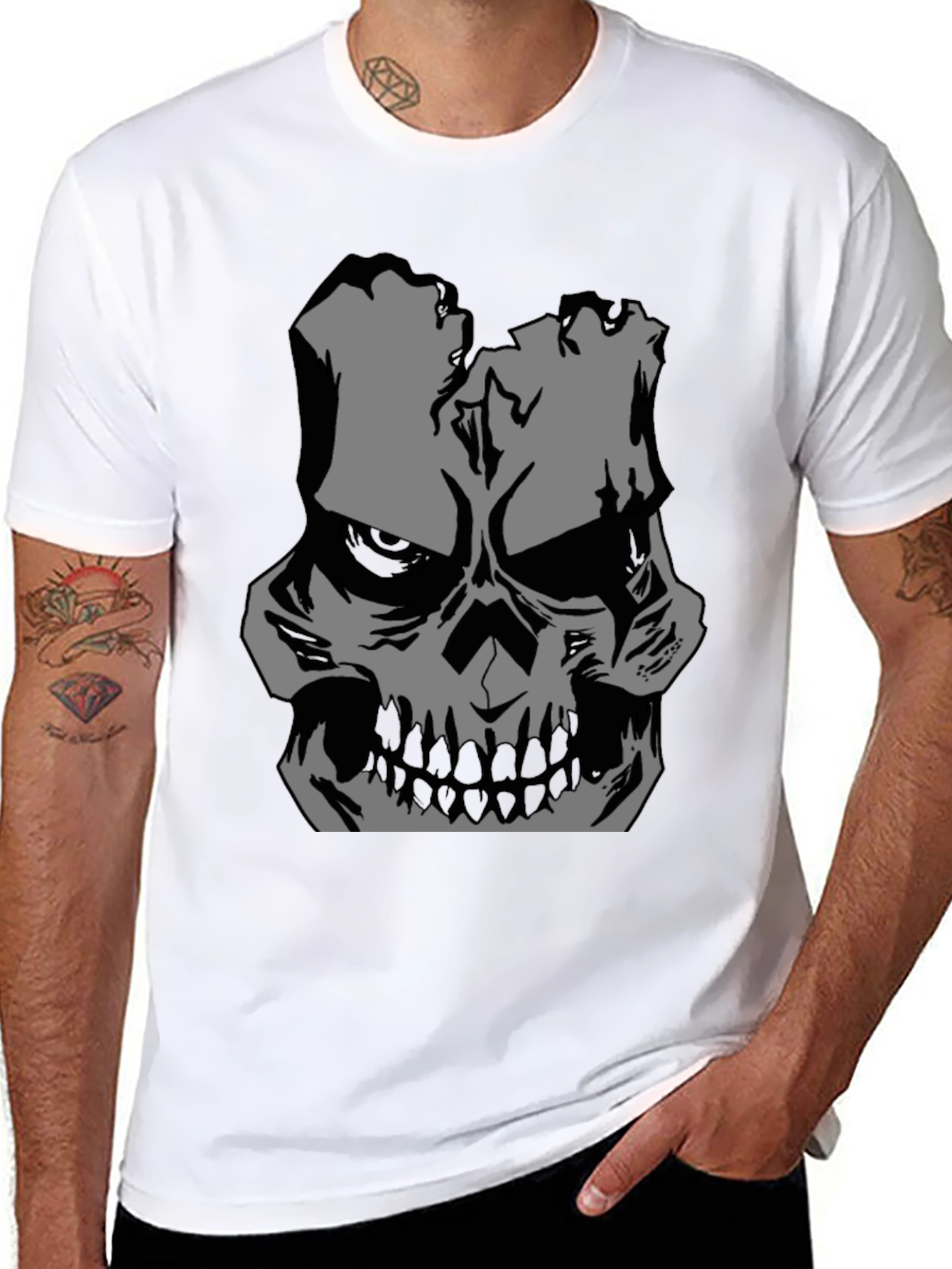 Skull Graphic Black T-Shirt - Mens Fashion Tee