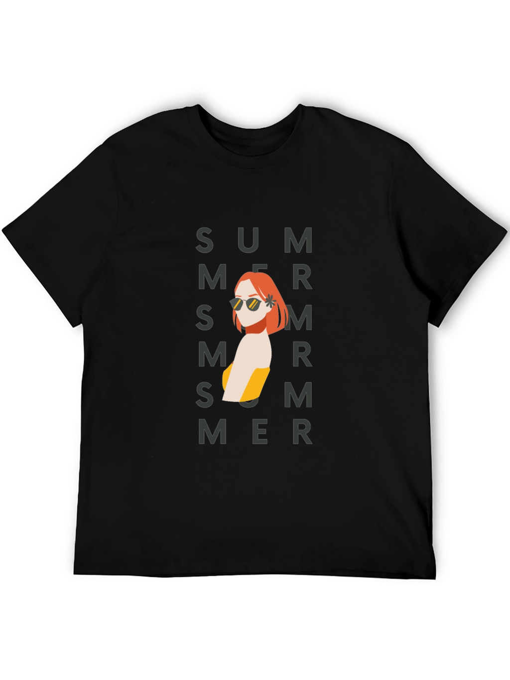 Summer Vibes Black Graphic T-Shirt
