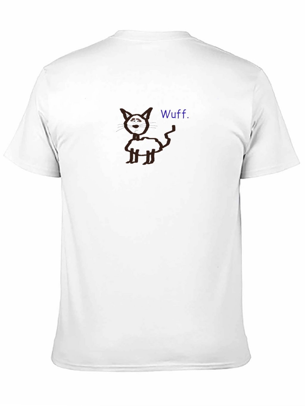 Funny Wuff Cat Graphic Black T-Shirt