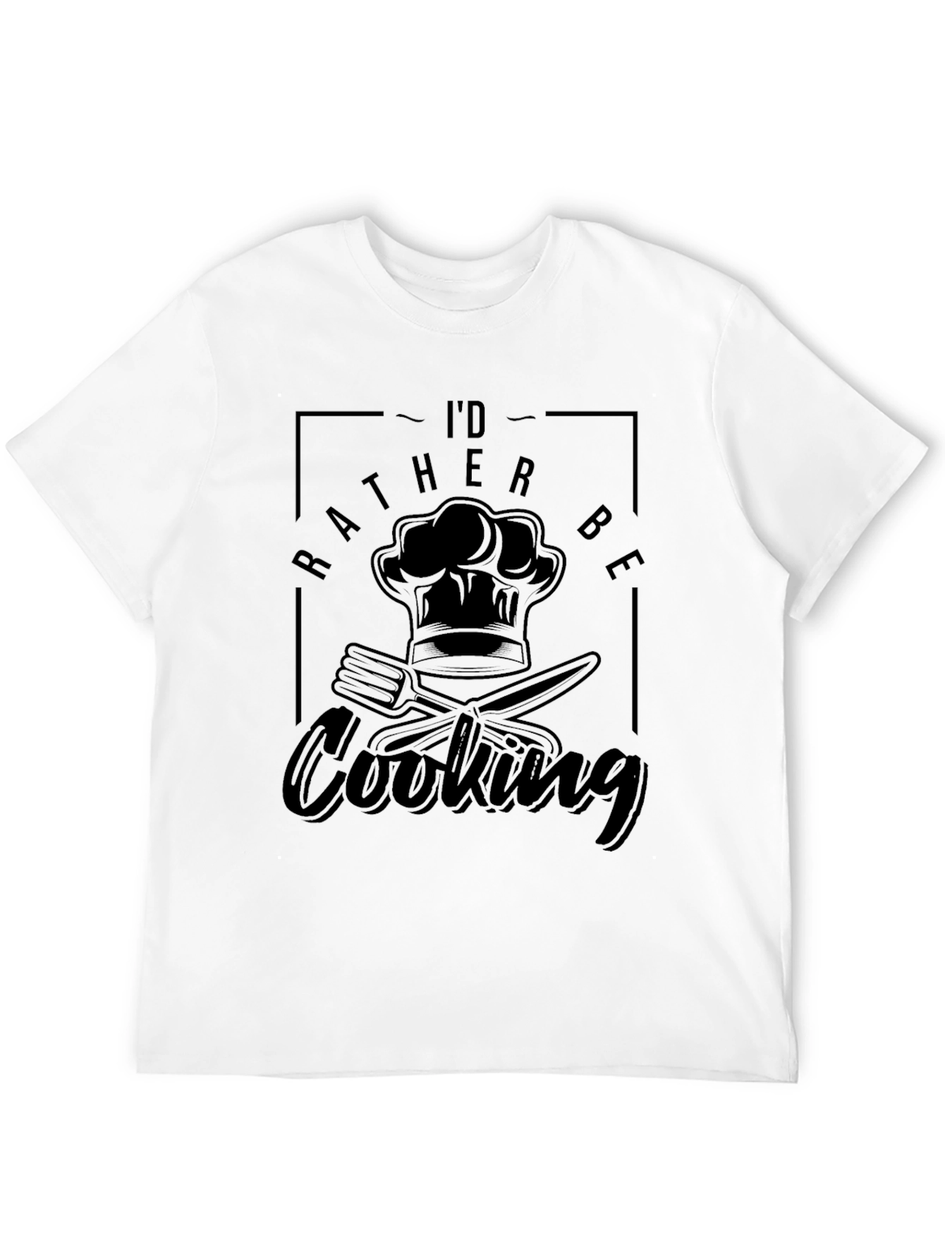 Id Rather Be Cooking Black T-Shirt