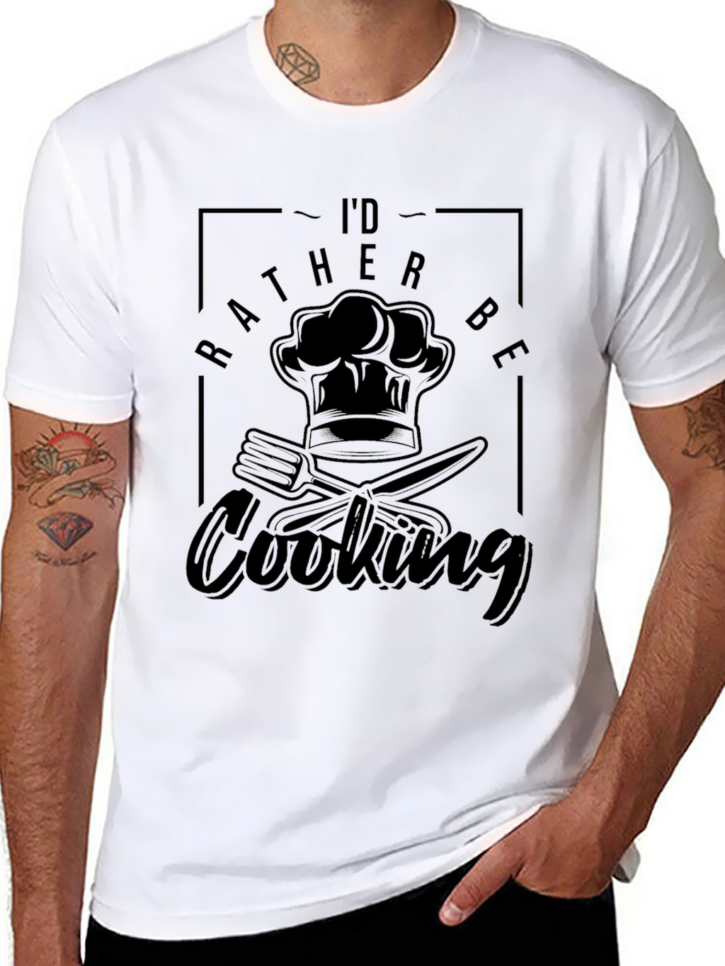 Id Rather Be Cooking Black T-Shirt