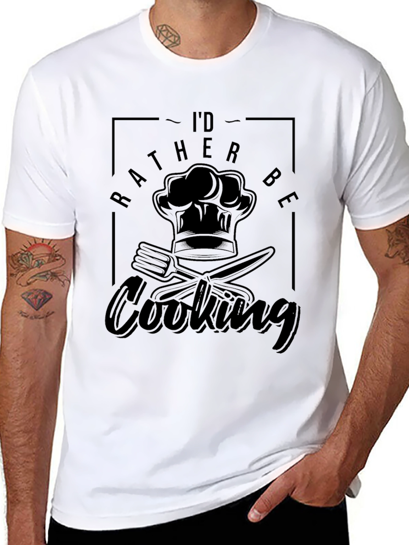 Id Rather Be Cooking Black T-Shirt