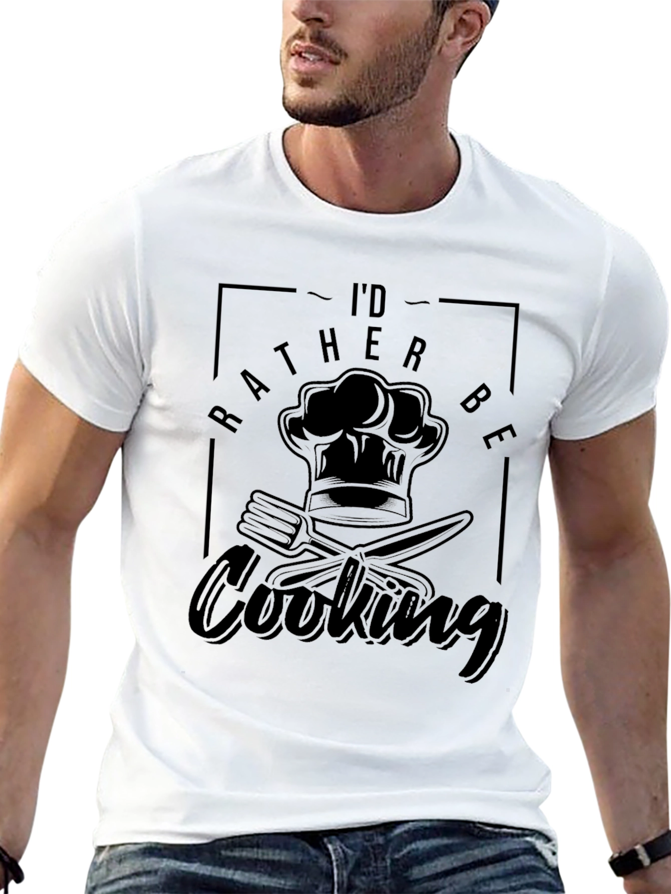 Id Rather Be Cooking Black T-Shirt