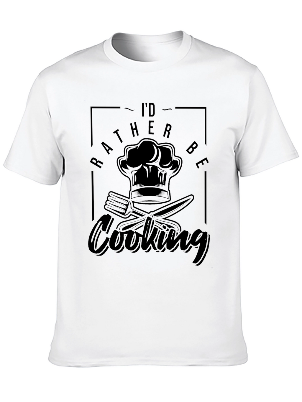 Id Rather Be Cooking Black T-Shirt