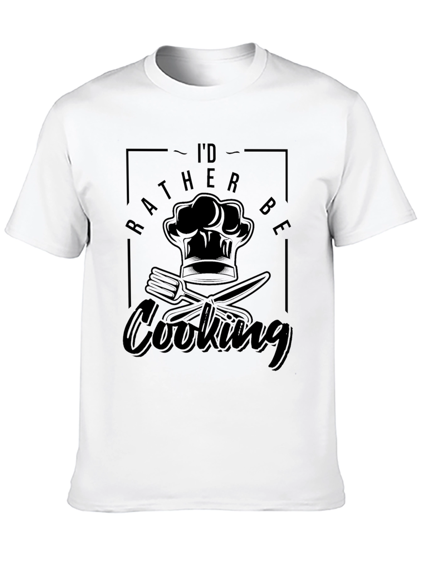 Id Rather Be Cooking Black T-Shirt