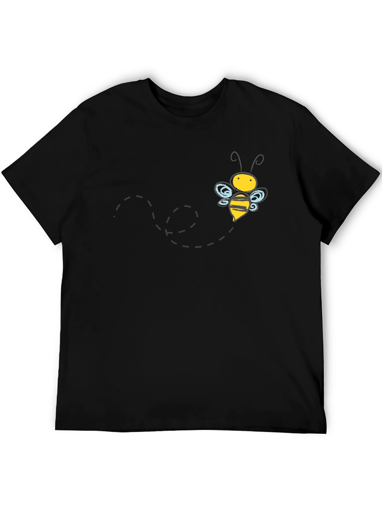 Mens Black Bee Graphic T-Shirt