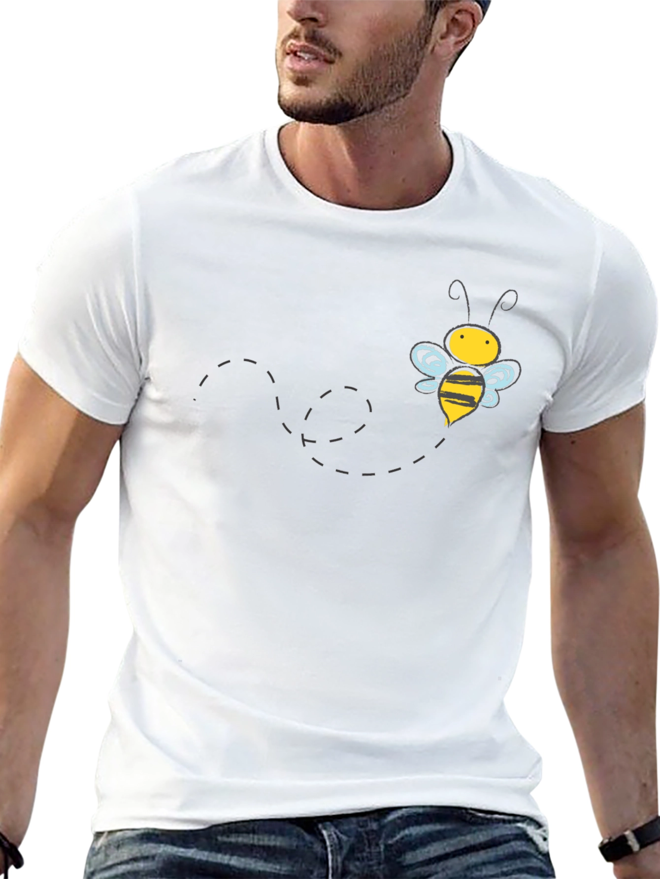 Mens Black Bee Graphic T-Shirt