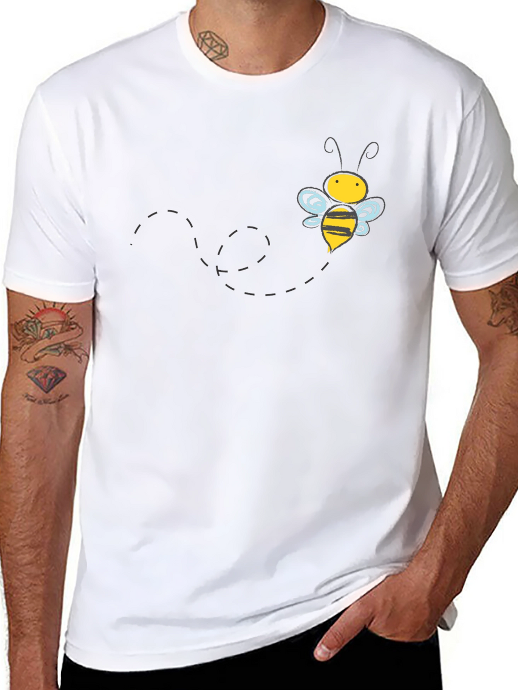Mens Black Bee Graphic T-Shirt