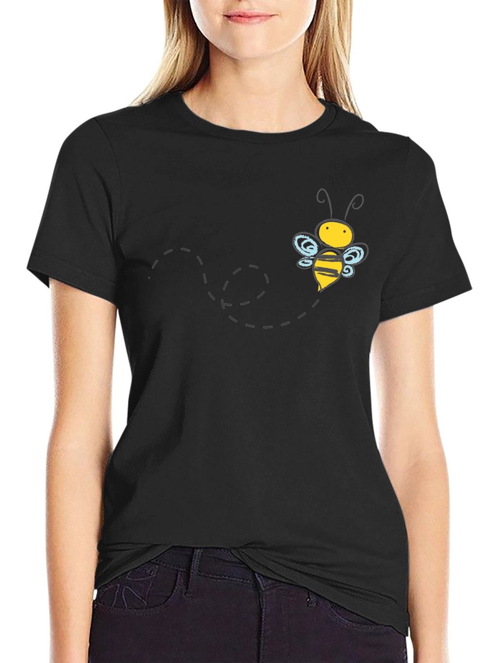 Mens Black Bee Graphic T-Shirt