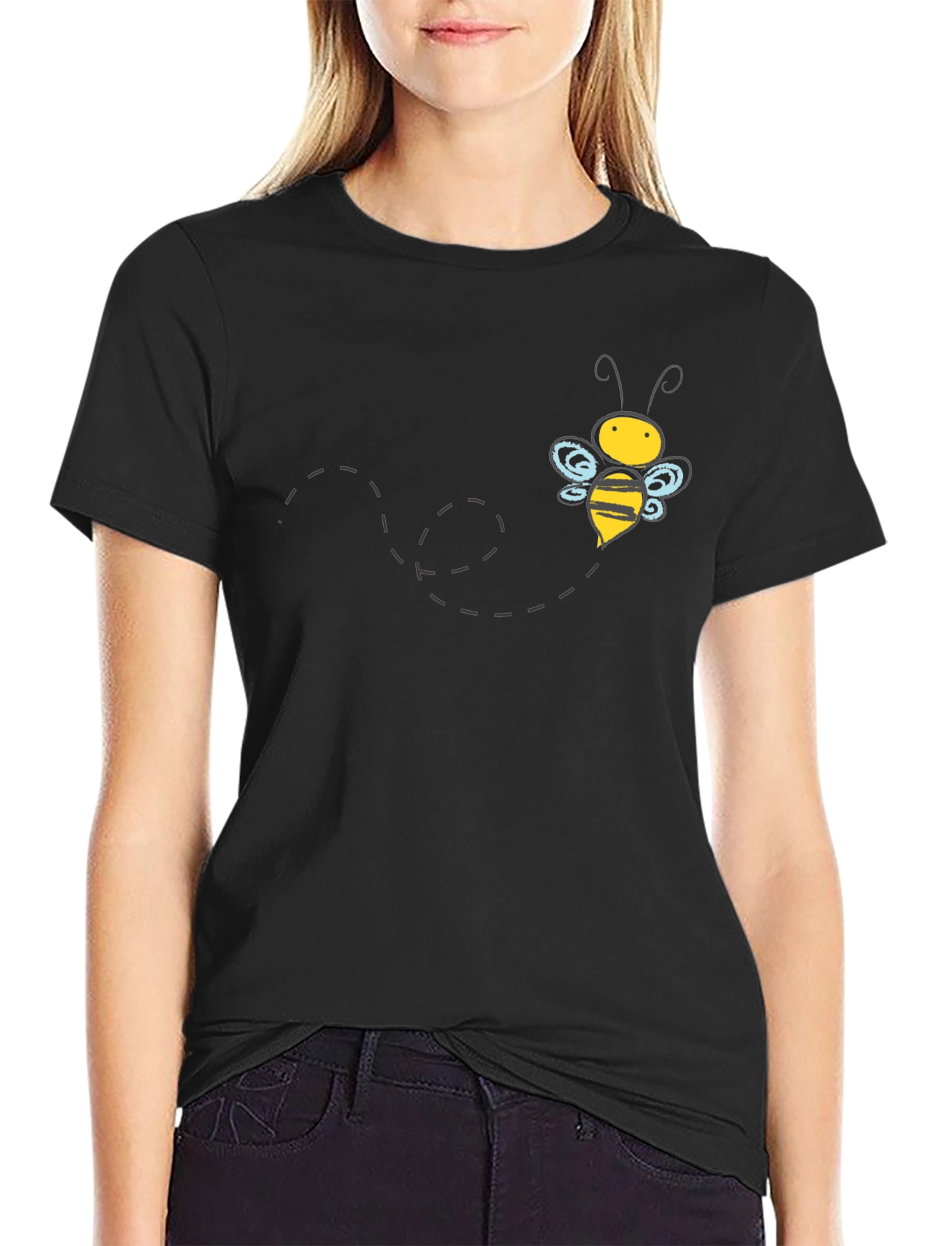 Mens Black Bee Graphic T-Shirt