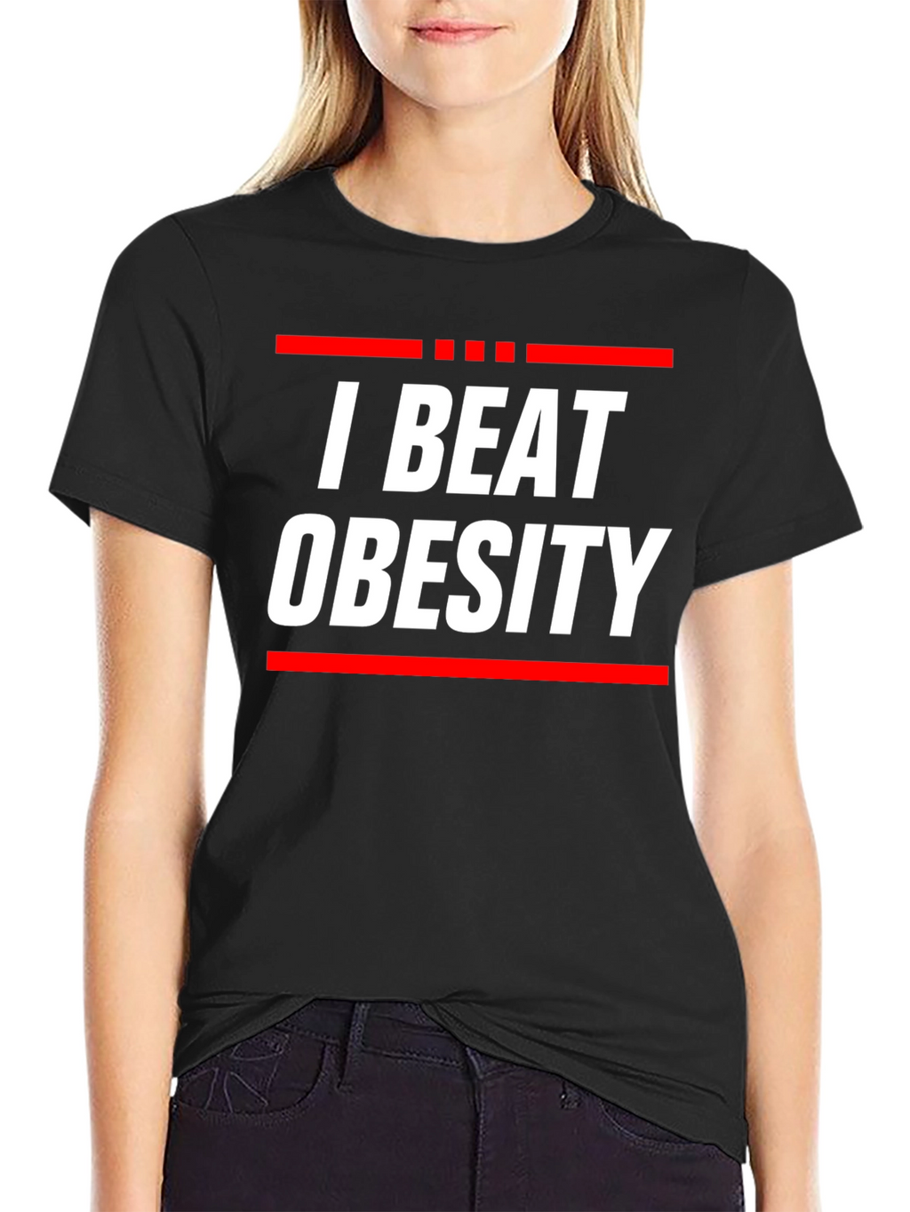I Beat Obesity Graphic T-Shirt