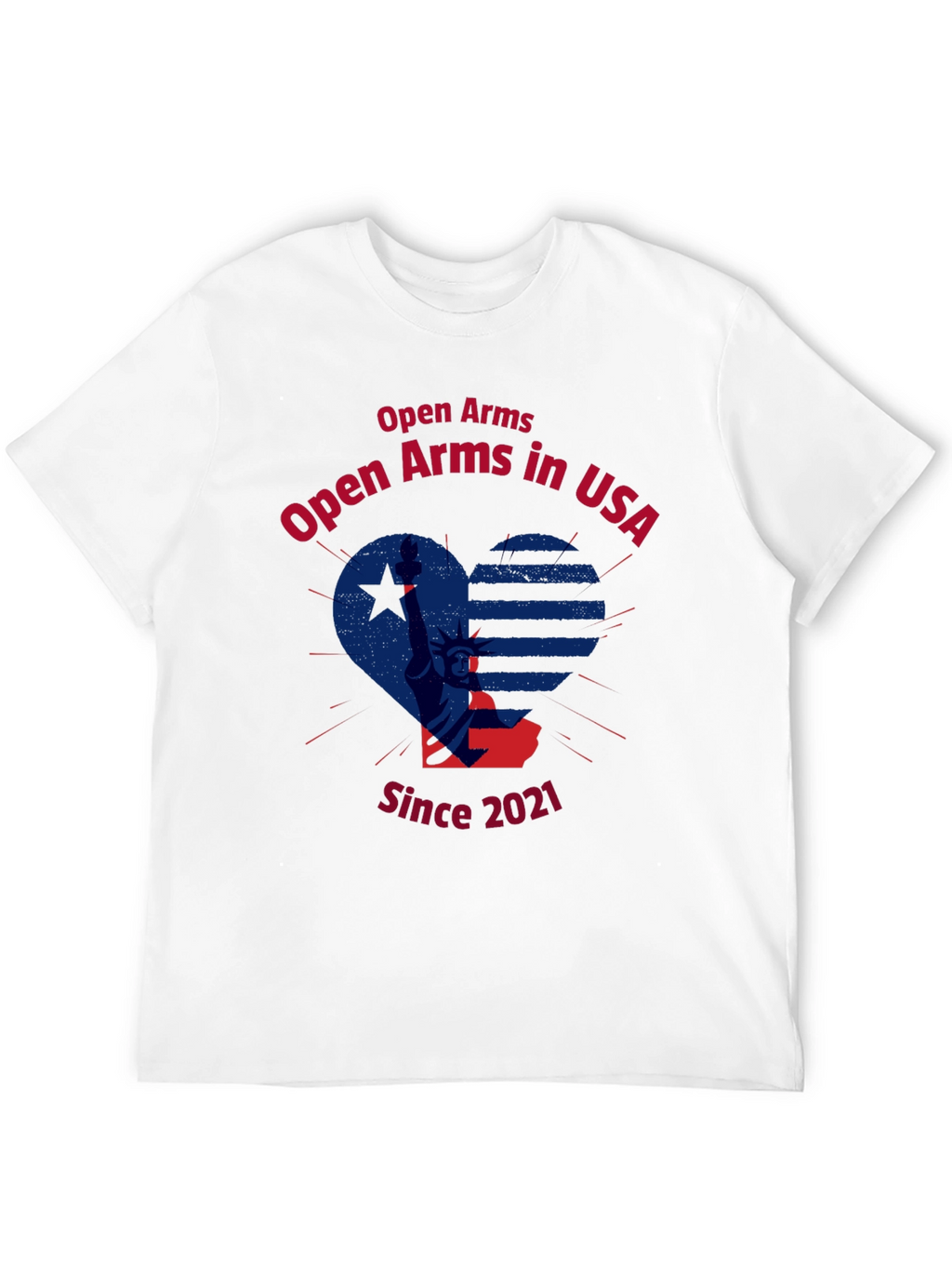 Open Arms in USA Patriotic Graphic T-Shirt