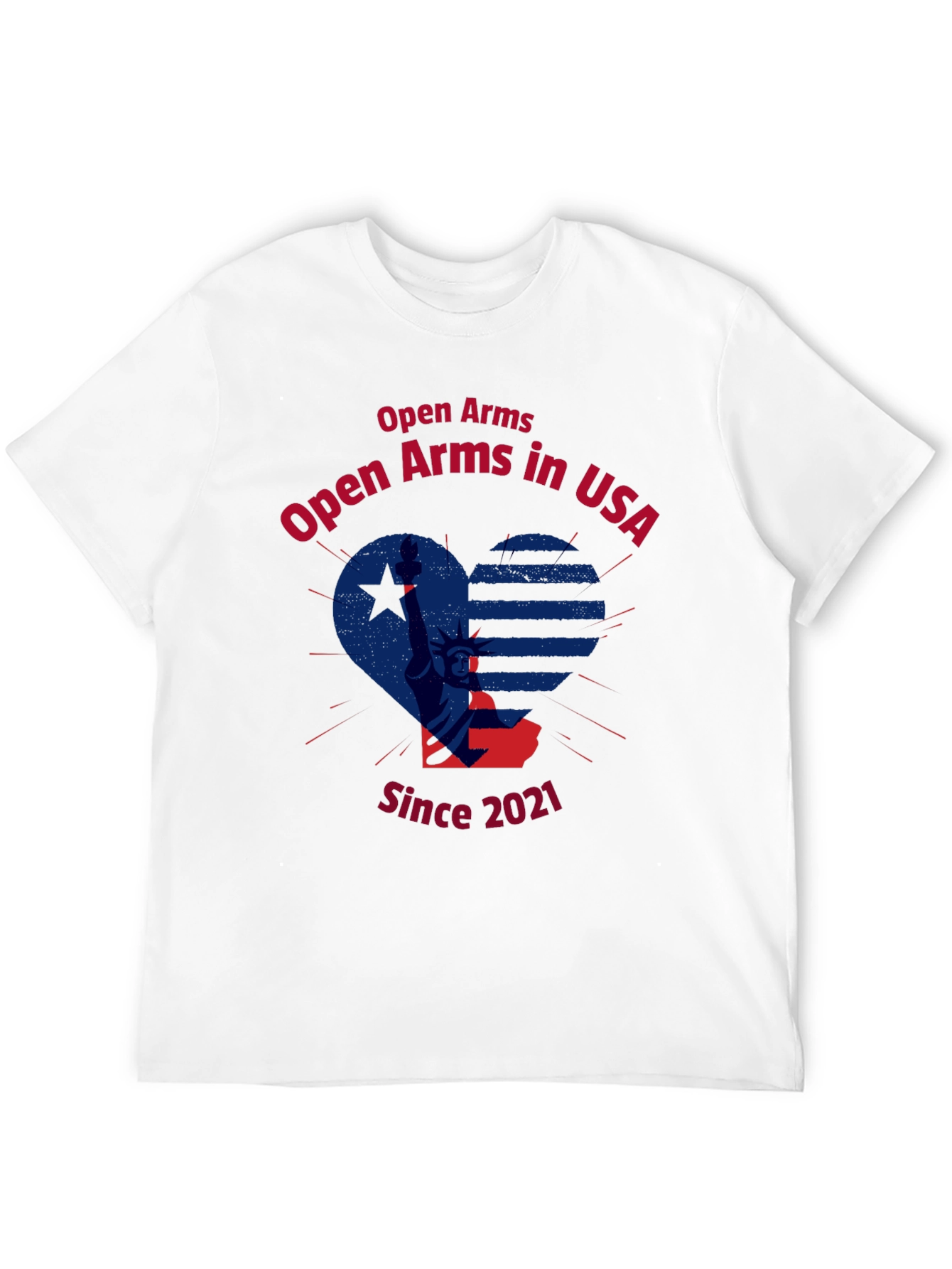 Open Arms in USA Patriotic Graphic T-Shirt