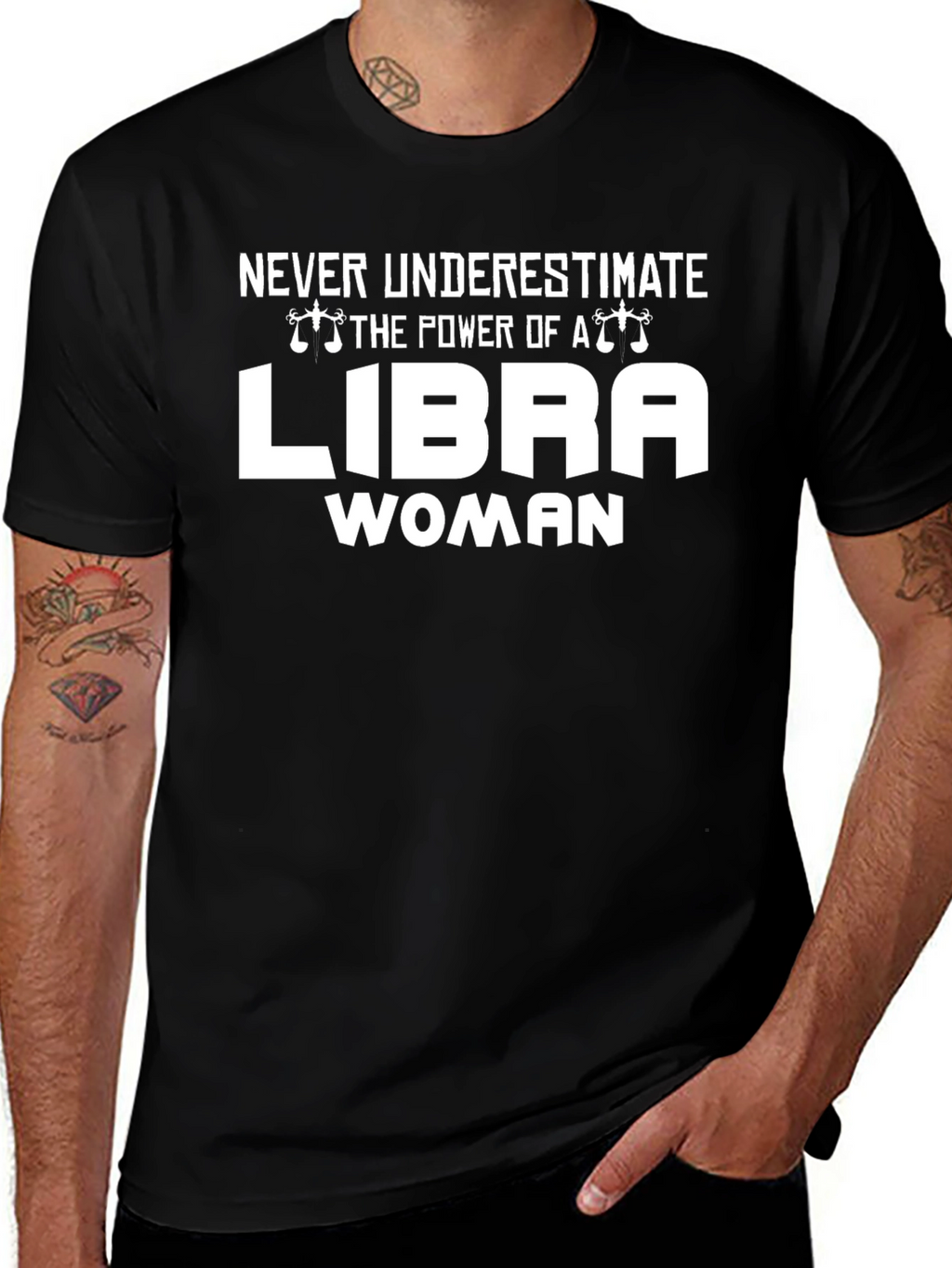 Libra Woman Graphic Tee - Never Underestimate Power