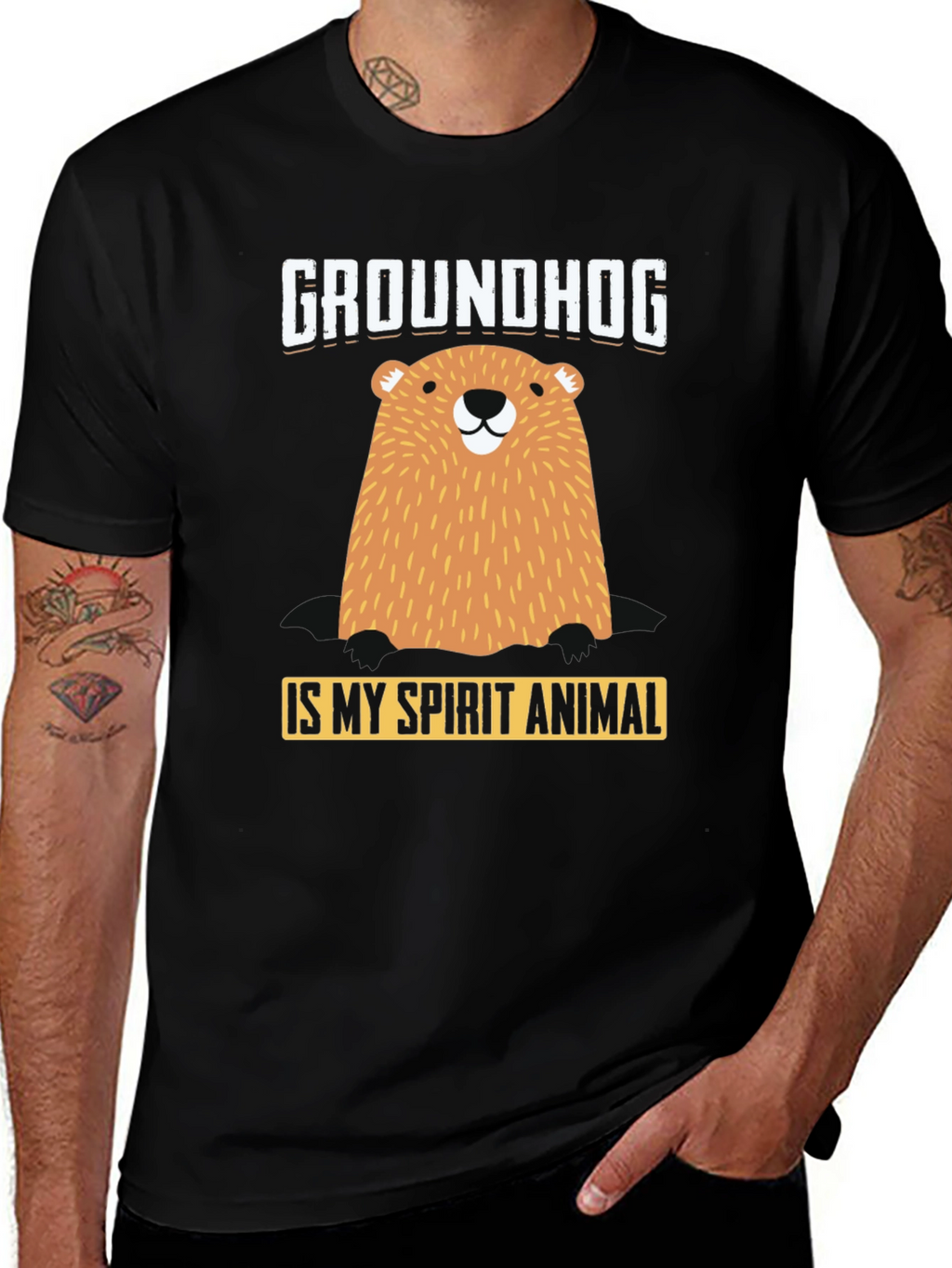 Groundhog Spirit Animal Graphic T-Shirt