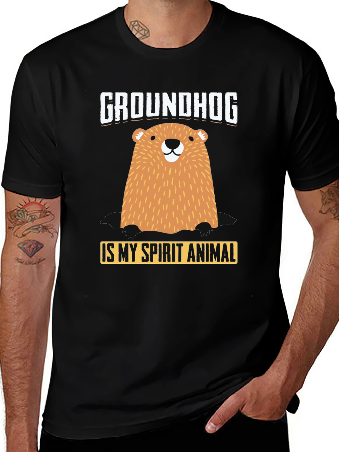 Groundhog Spirit Animal Graphic T-Shirt
