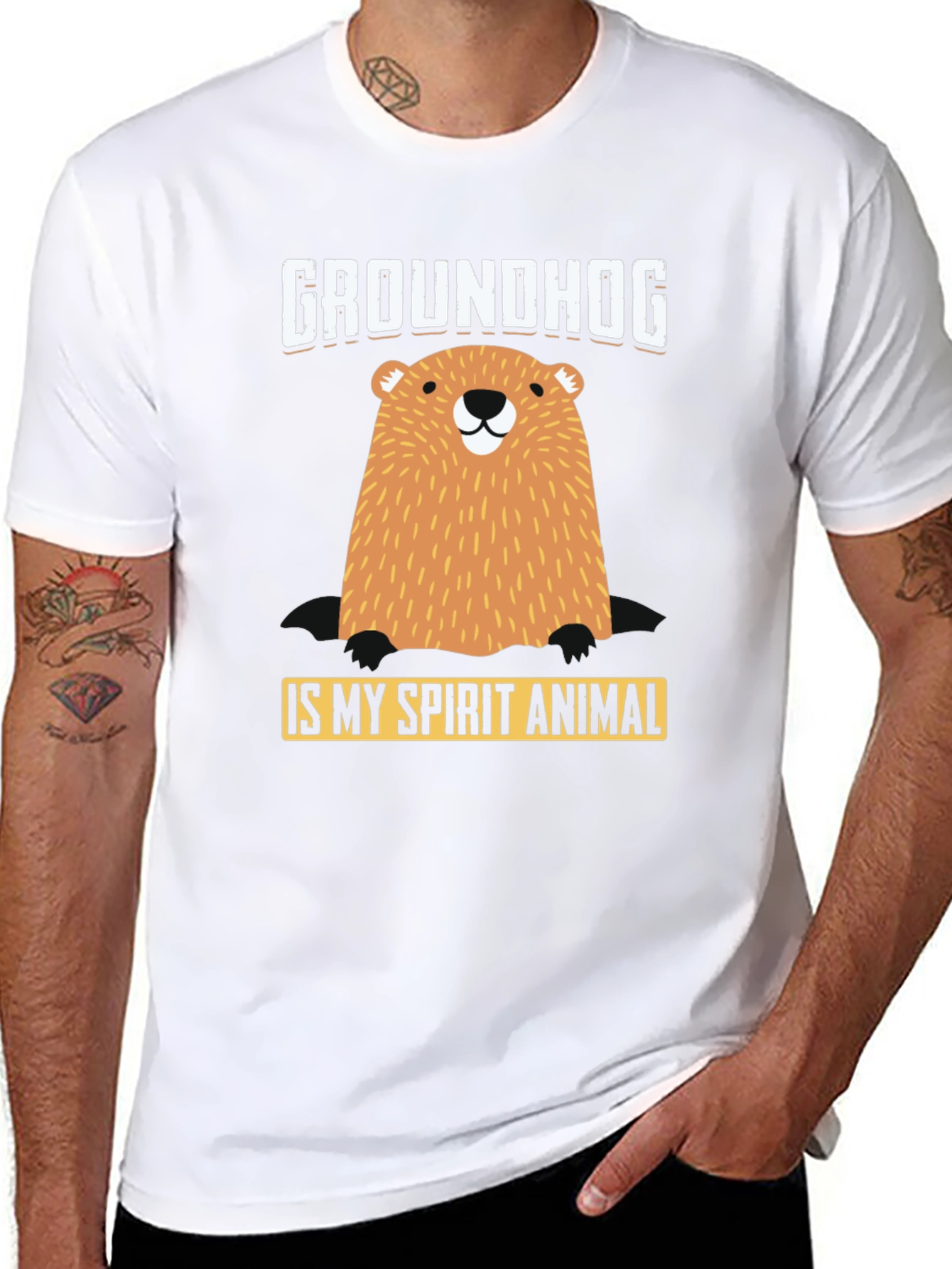 Groundhog Spirit Animal Graphic T-Shirt