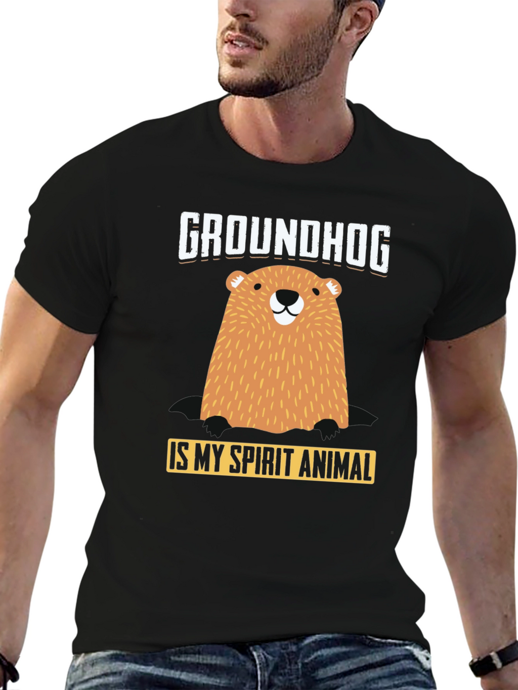 Groundhog Spirit Animal Graphic T-Shirt