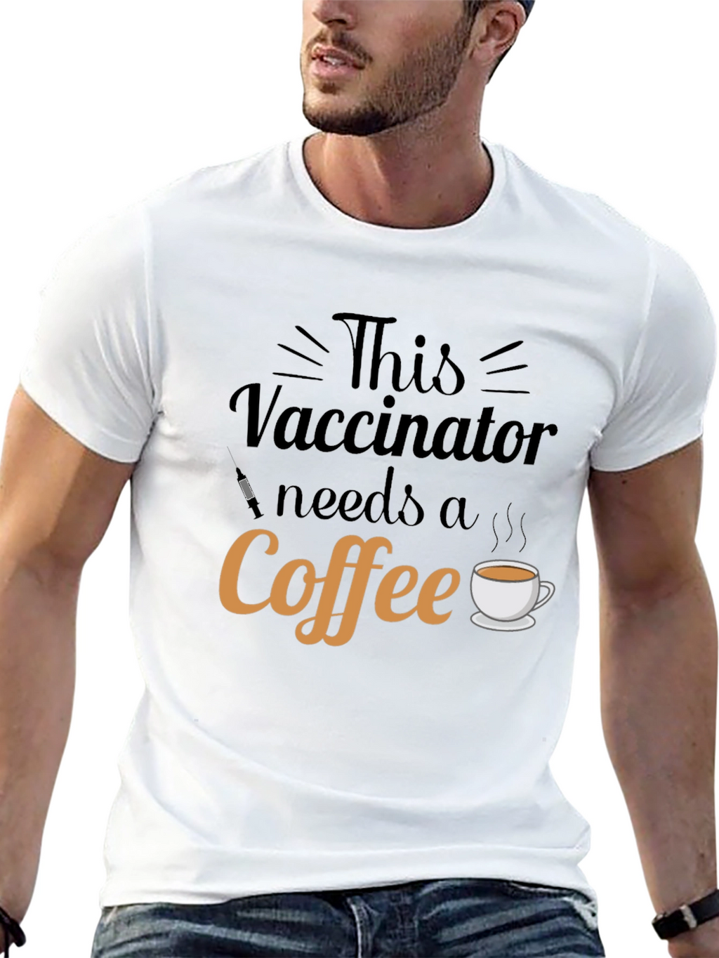 Vaccinator Needs Coffee Graphic T-Shirt