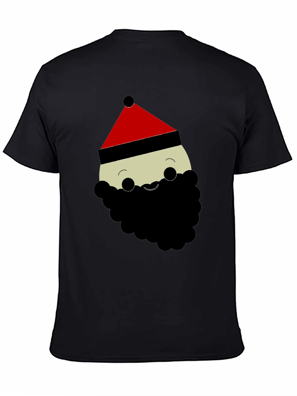 Santa Cartoon Graphic Black T-Shirt
