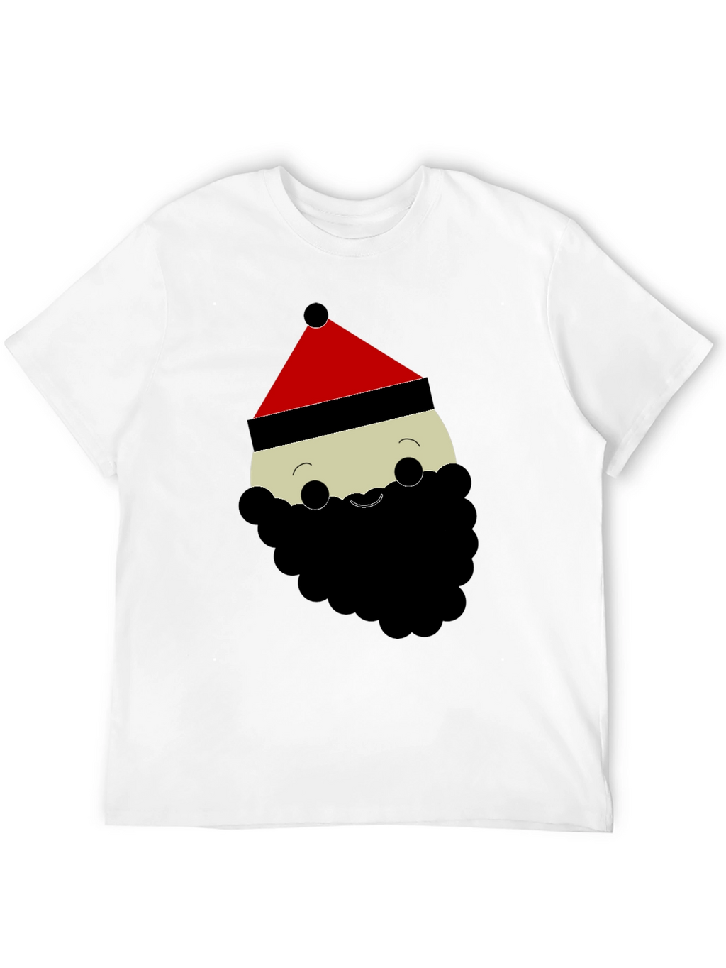 Santa Cartoon Graphic Black T-Shirt