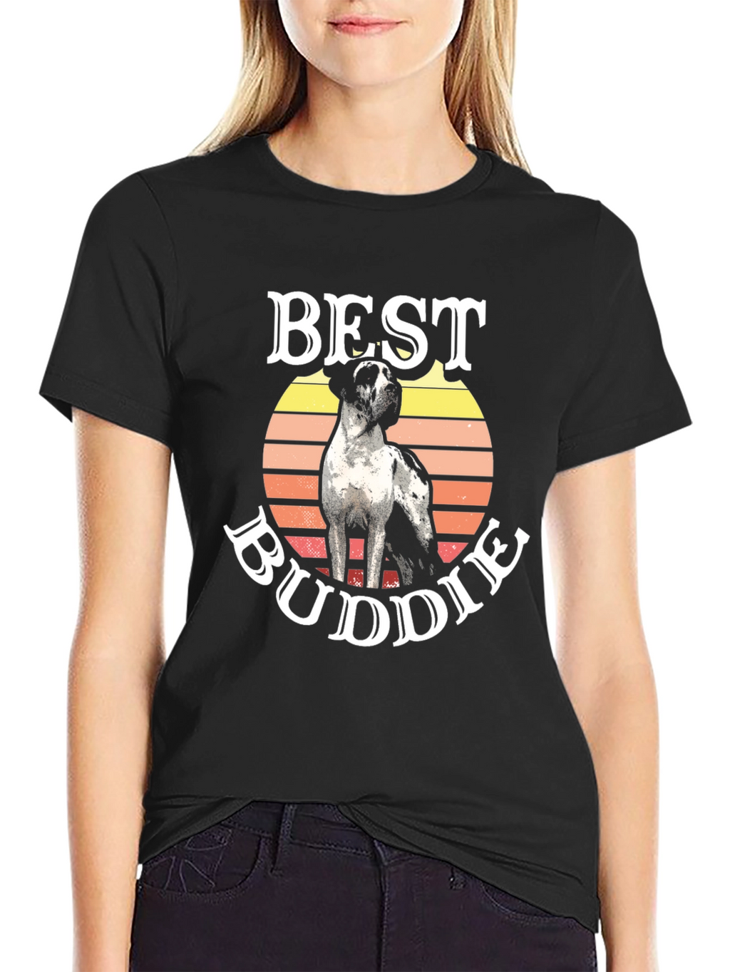 Best Buddie Dog Graphic T-Shirt