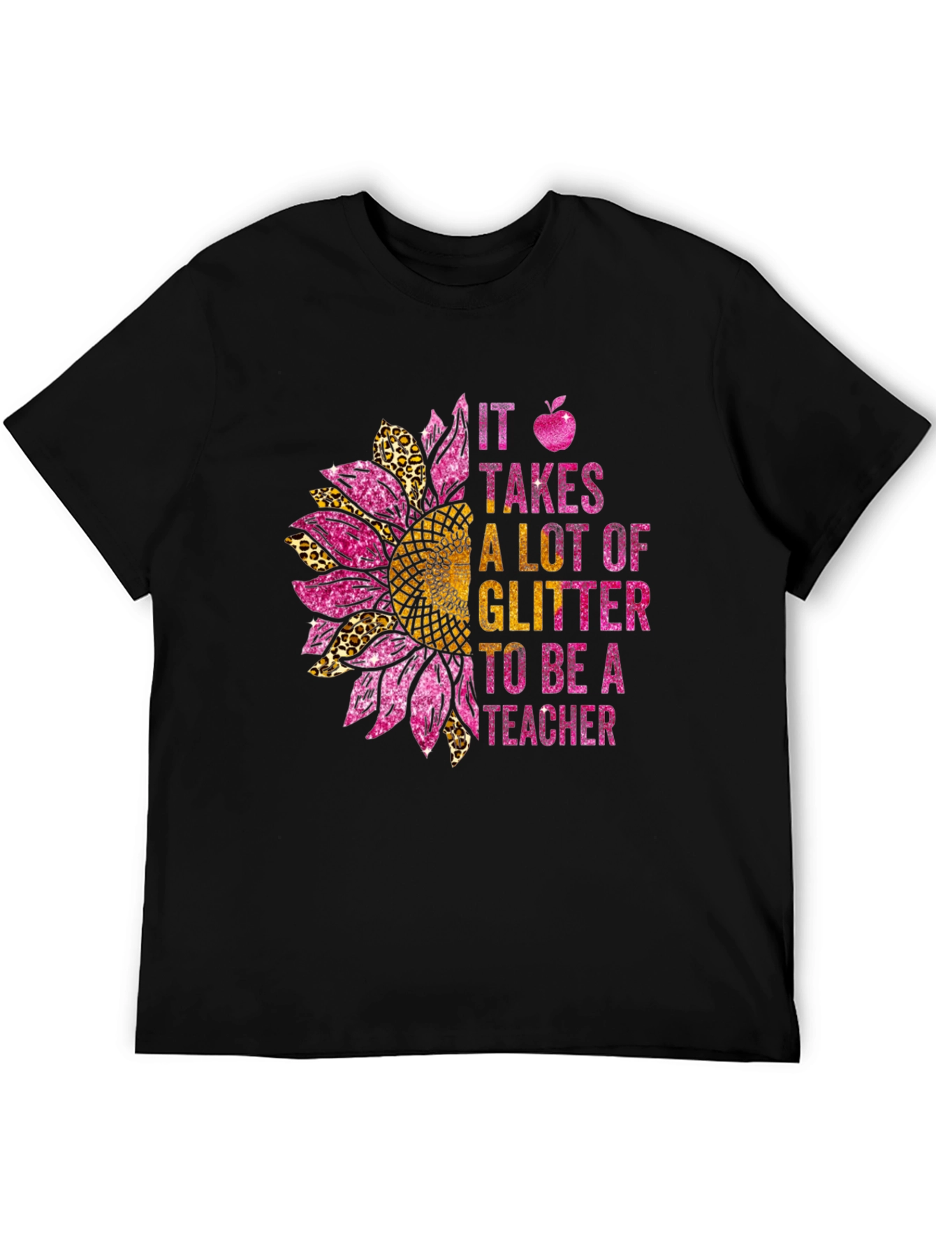Glitter Teacher Sunflower T-Shirt