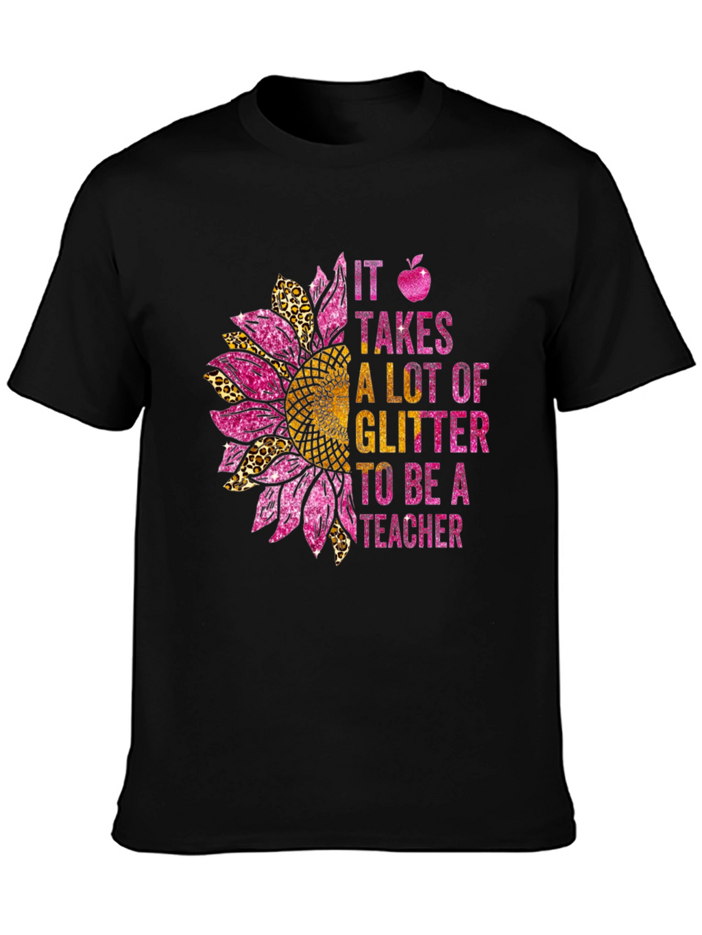 Glitter Teacher Sunflower T-Shirt
