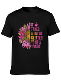 Glitter Teacher Sunflower T-Shirt