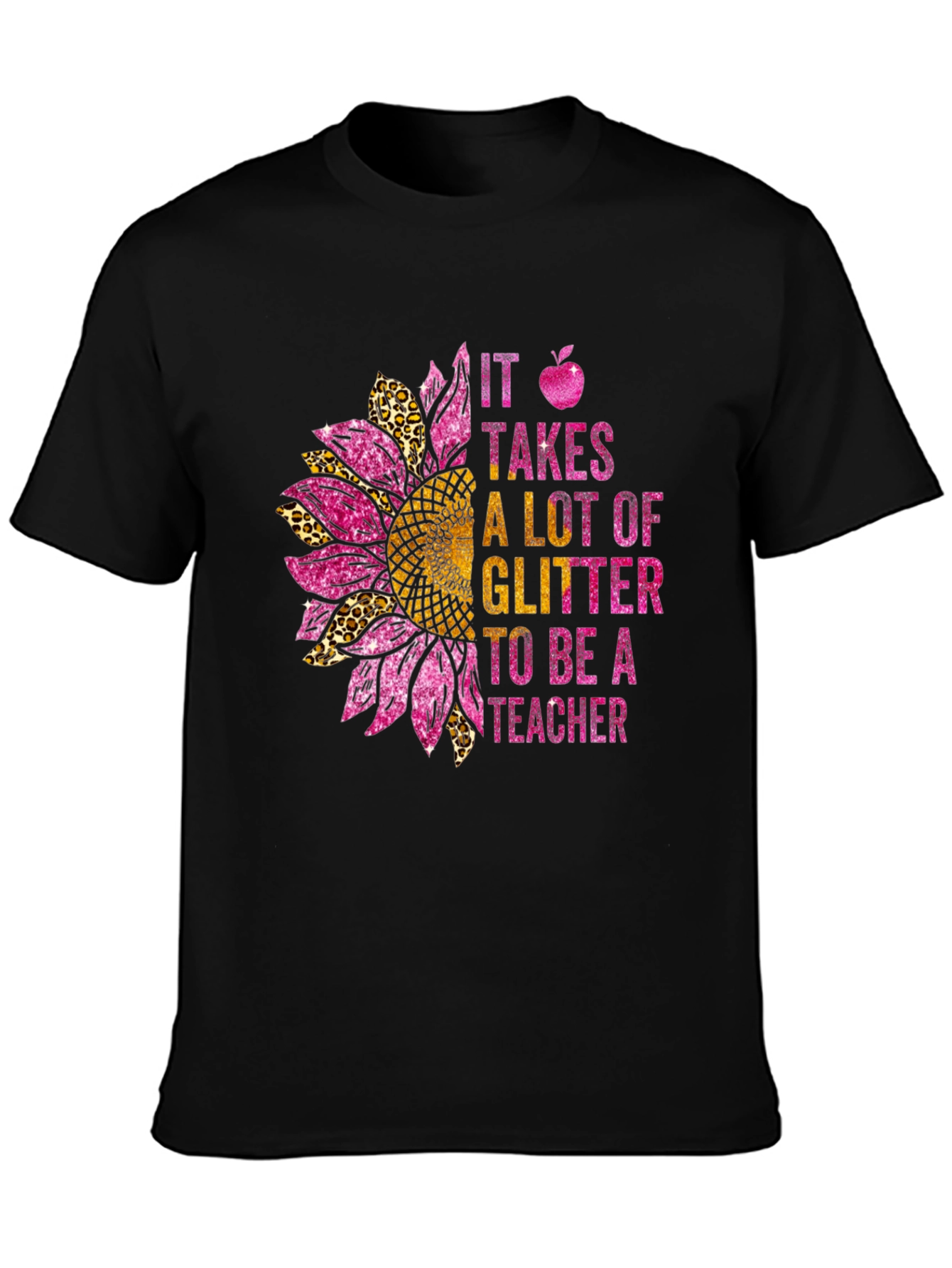 Glitter Teacher Sunflower T-Shirt