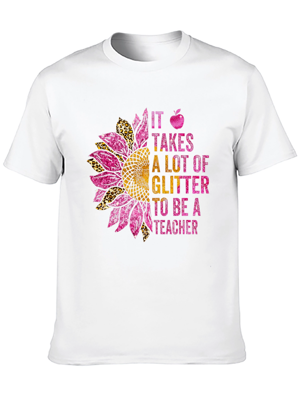 Glitter Teacher Sunflower T-Shirt