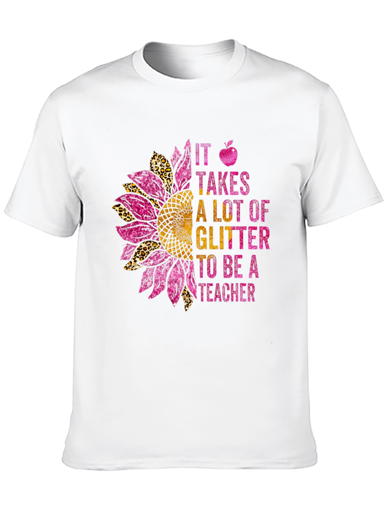 Glitter Teacher Sunflower T-Shirt