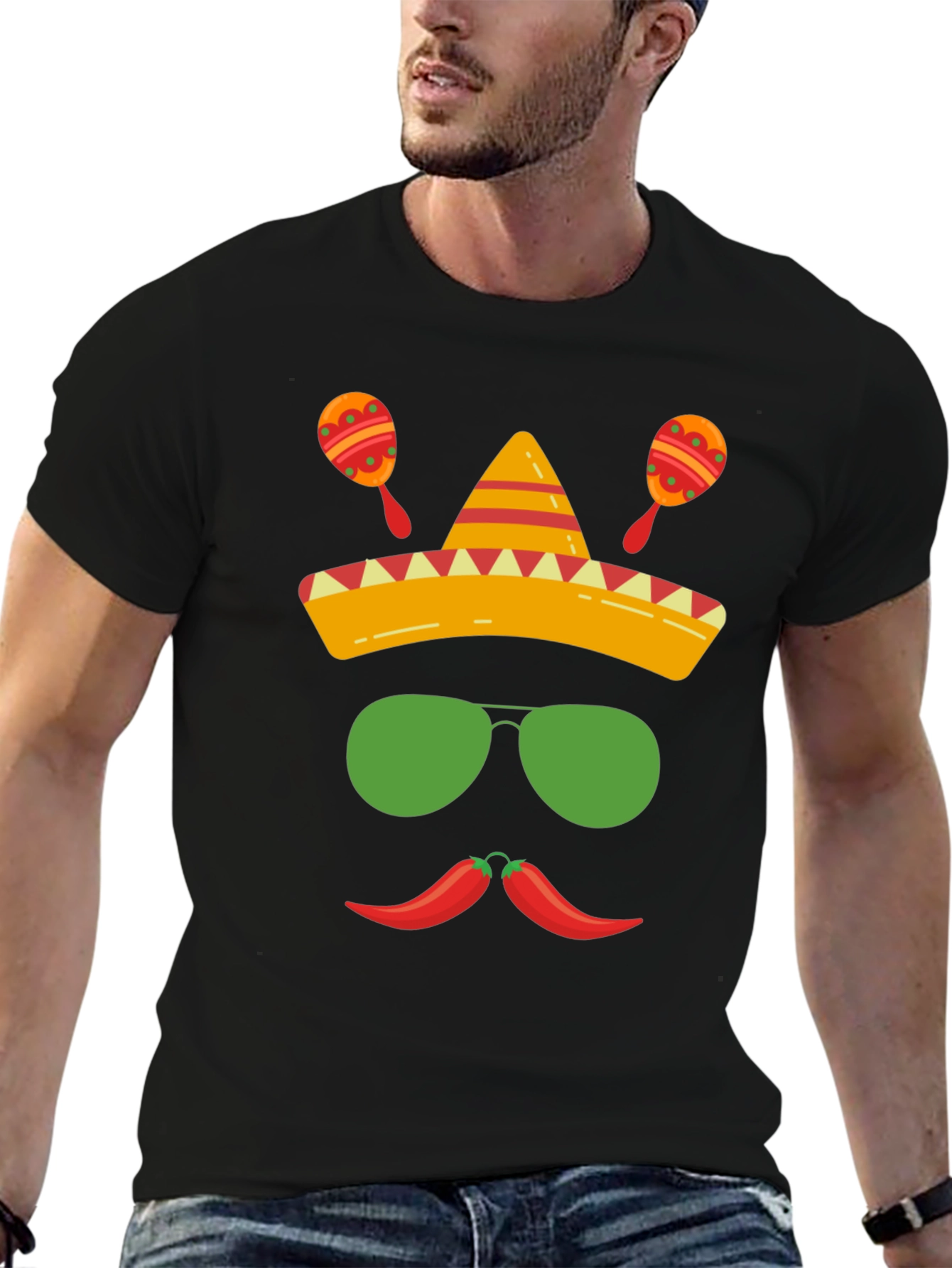 Cinco de Mayo Graphic Tee - Sombrero & Peppers
